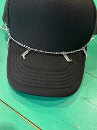 Thumbnail for Silver Cowboy Boot Trucker Hat Chain
