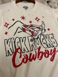 Thumbnail for Kick Rocks Cowboy Distressed T shirt