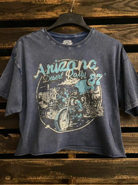 Thumbnail for Arizona Desert Rally Oversized Lava Washed Cropped T shirt