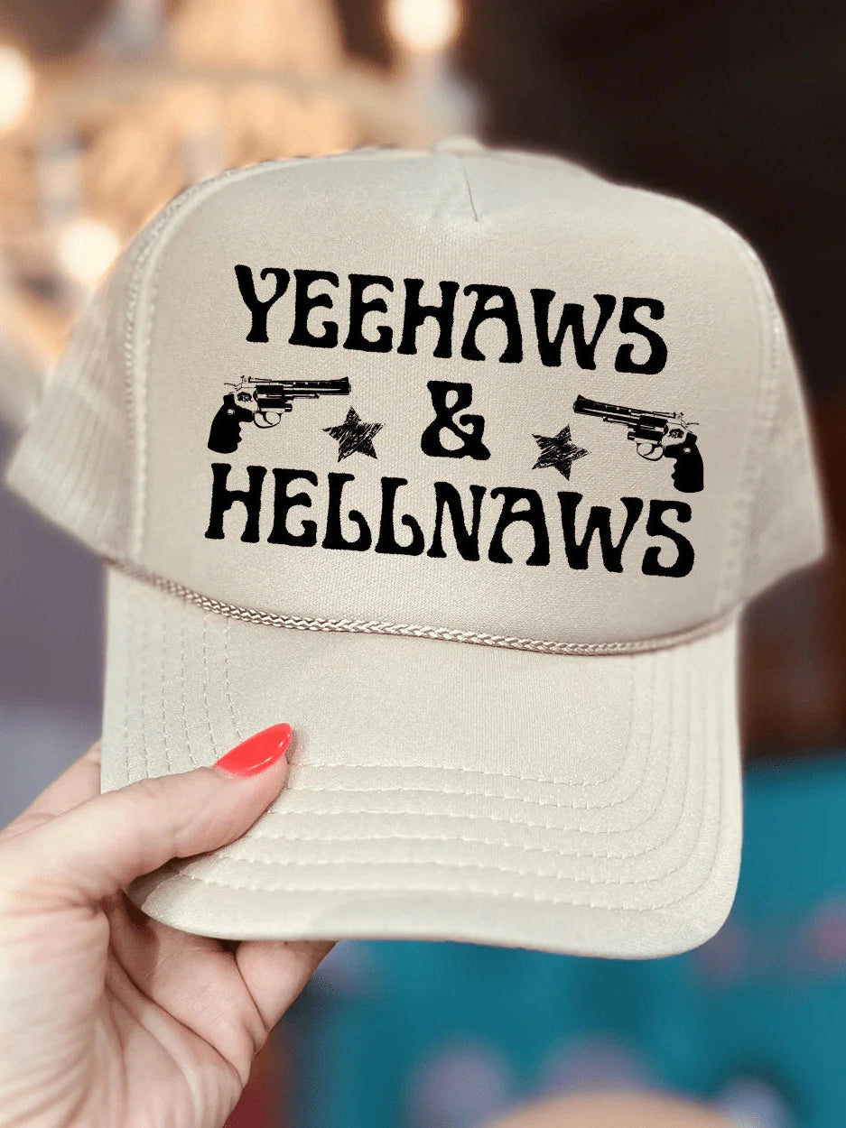 Yeehaws and Hellnaws Hat - Cream