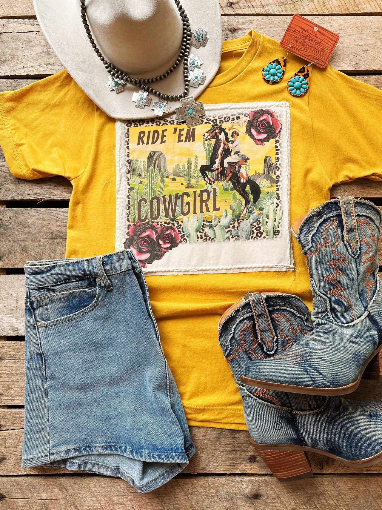 Ride Em Cowgirl Patch T shirt