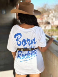 Thumbnail for Born in the Rockies oversized raglan t-shirt.