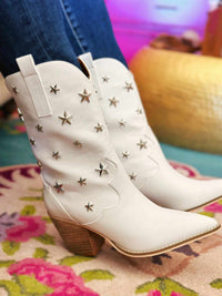 Thumbnail for White western booties with stars