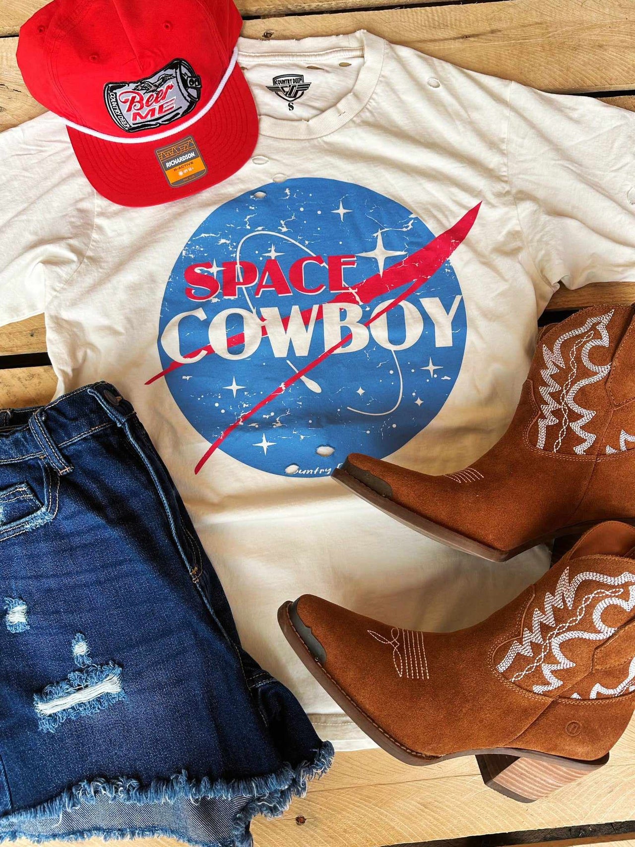 Space Cowboy Distressed T shirt