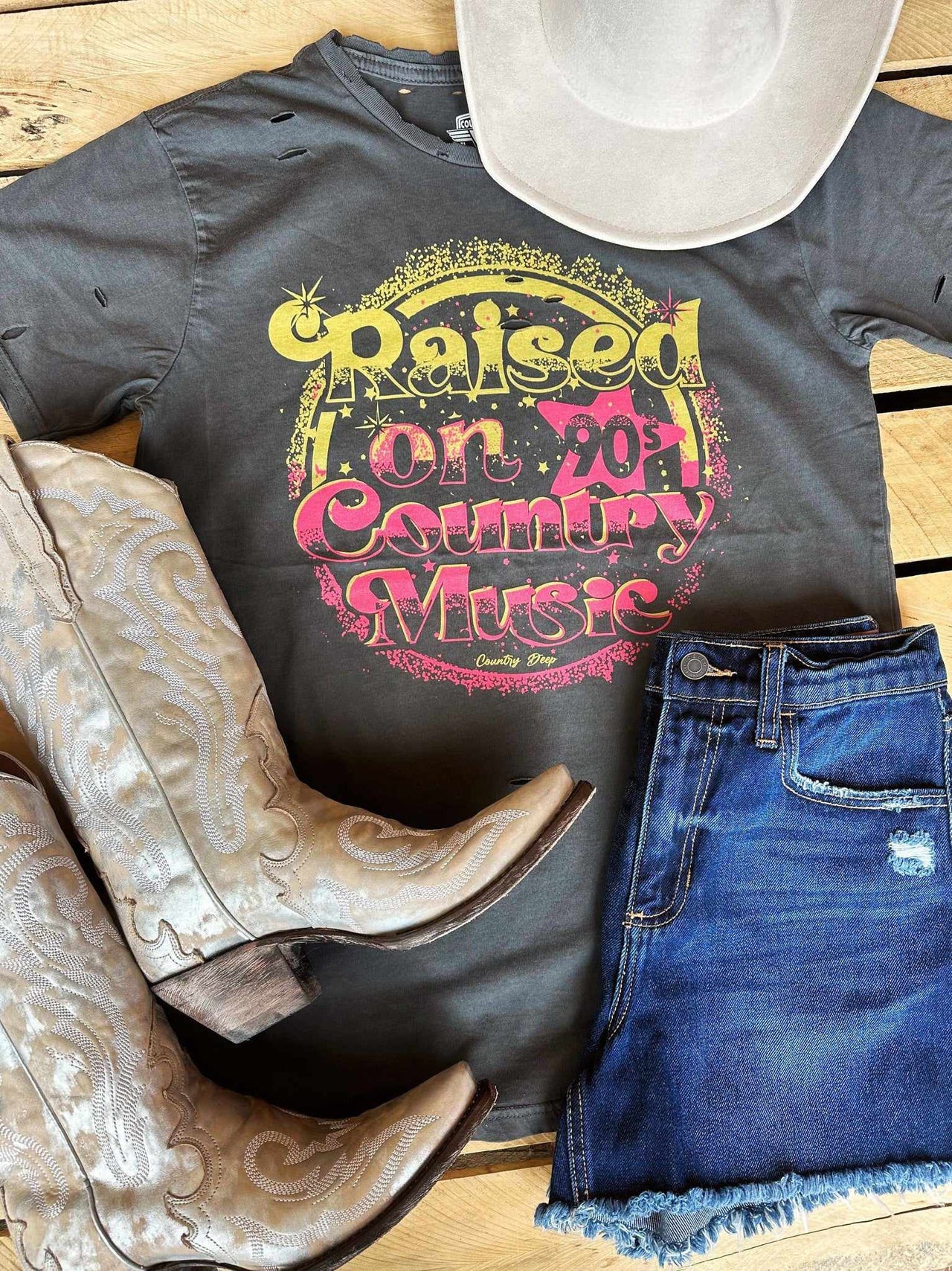 Raised On 90's Country Music Distressed T shirt