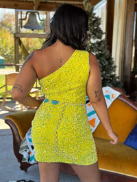 Thumbnail for Southern Belle One Shoulder Sequin Dress
