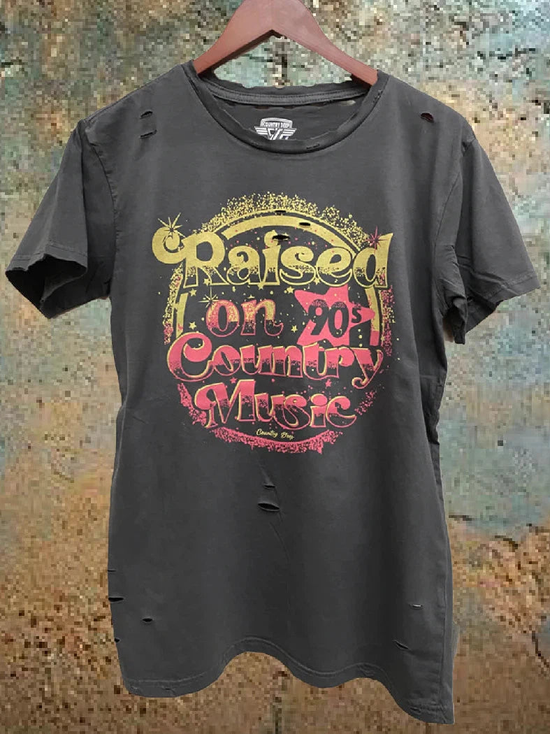 Raised On 90's Country Music Distressed T shirt