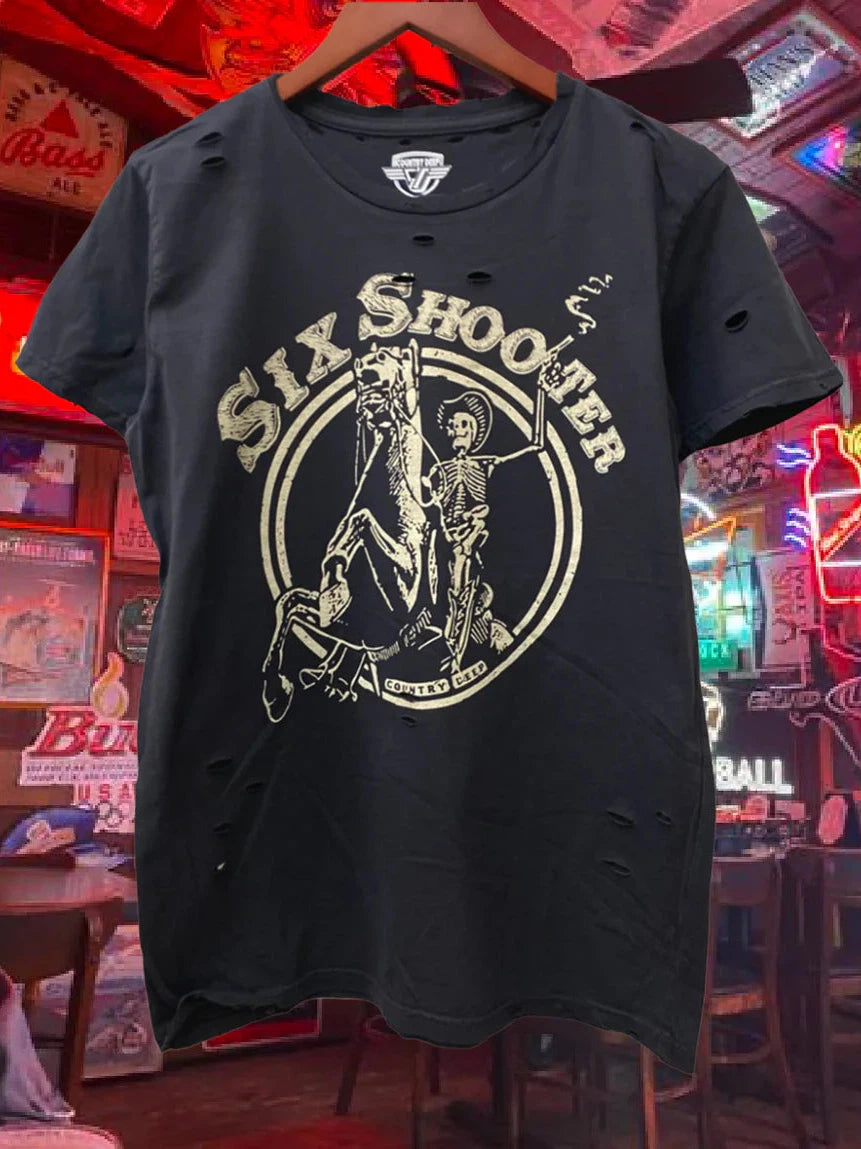 Six Shooter Distressed T shirt