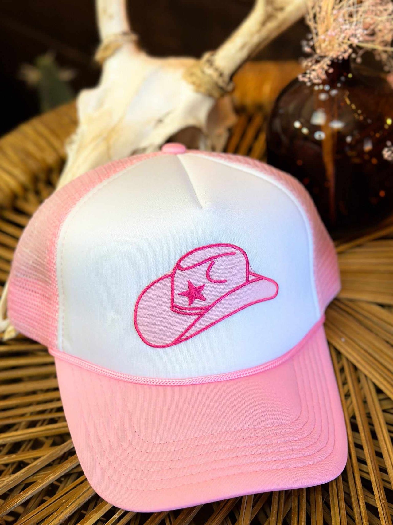 Pink Cowgirl Patch Trucker Hat