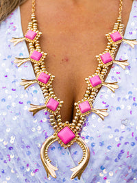 Thumbnail for Boho Western Pink Copper Necklace