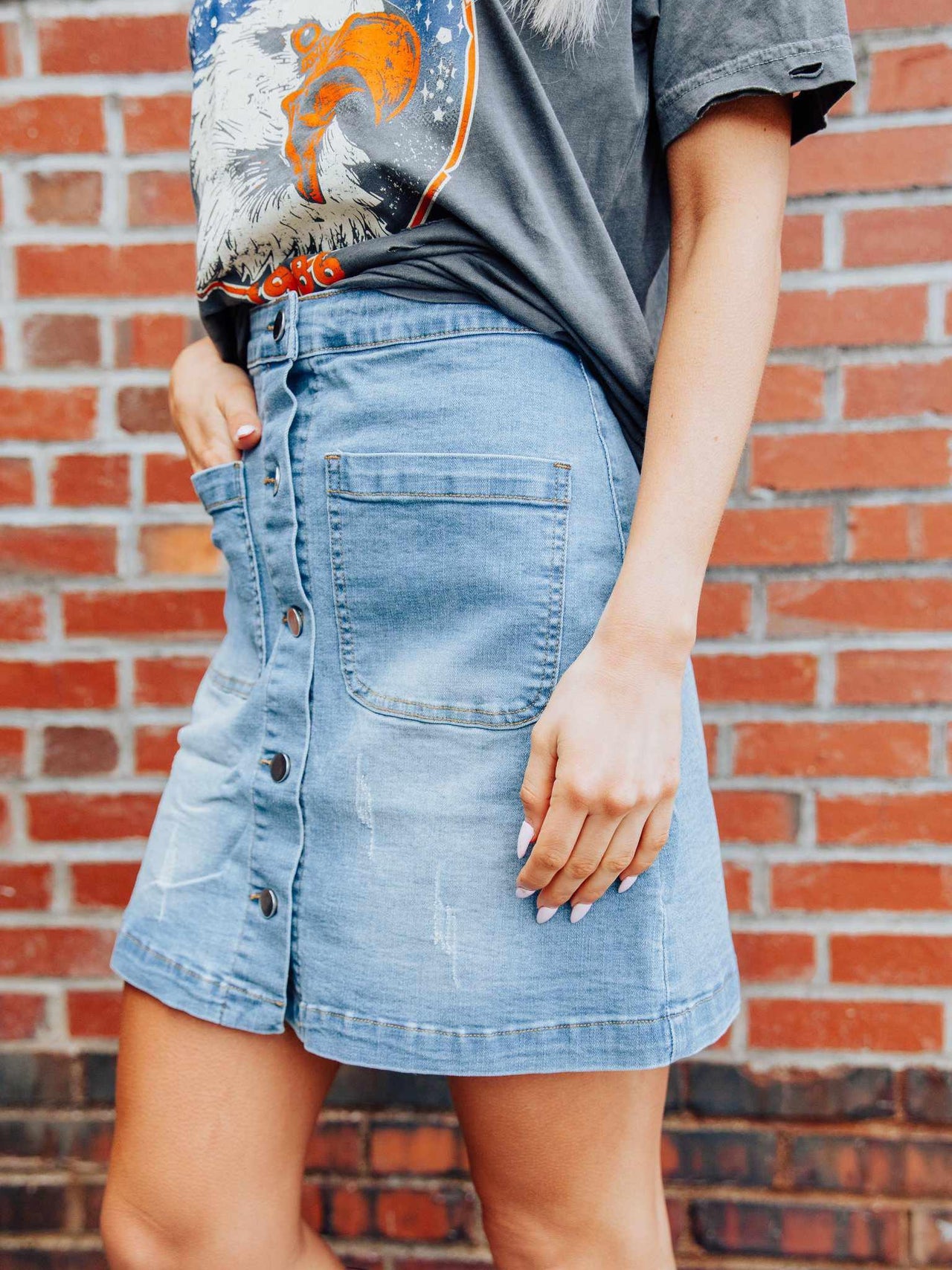 The Southern Denim Skirt-Skirts-Southern Fried Chics