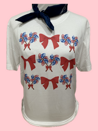 Thumbnail for Red White Blue Bows T shirt
