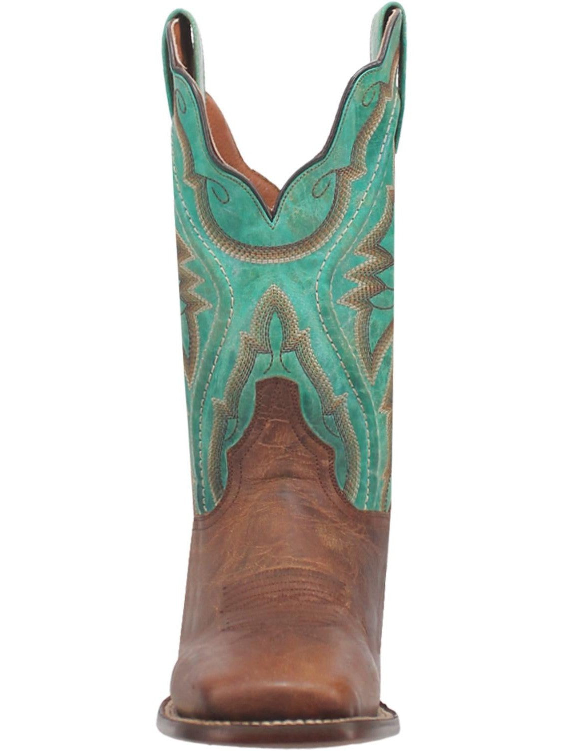 Babs Square Toe Boot by Dan Post - Brown and Teal