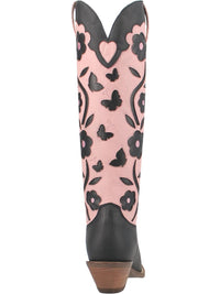 Thumbnail for Floral butterfly heart cutout western boots