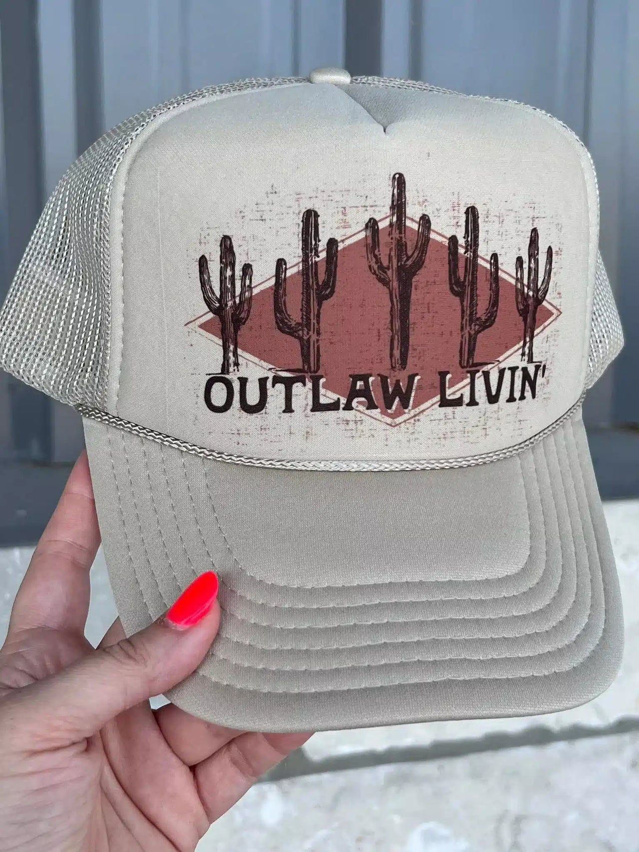Outlaw Livin Hat - Cream