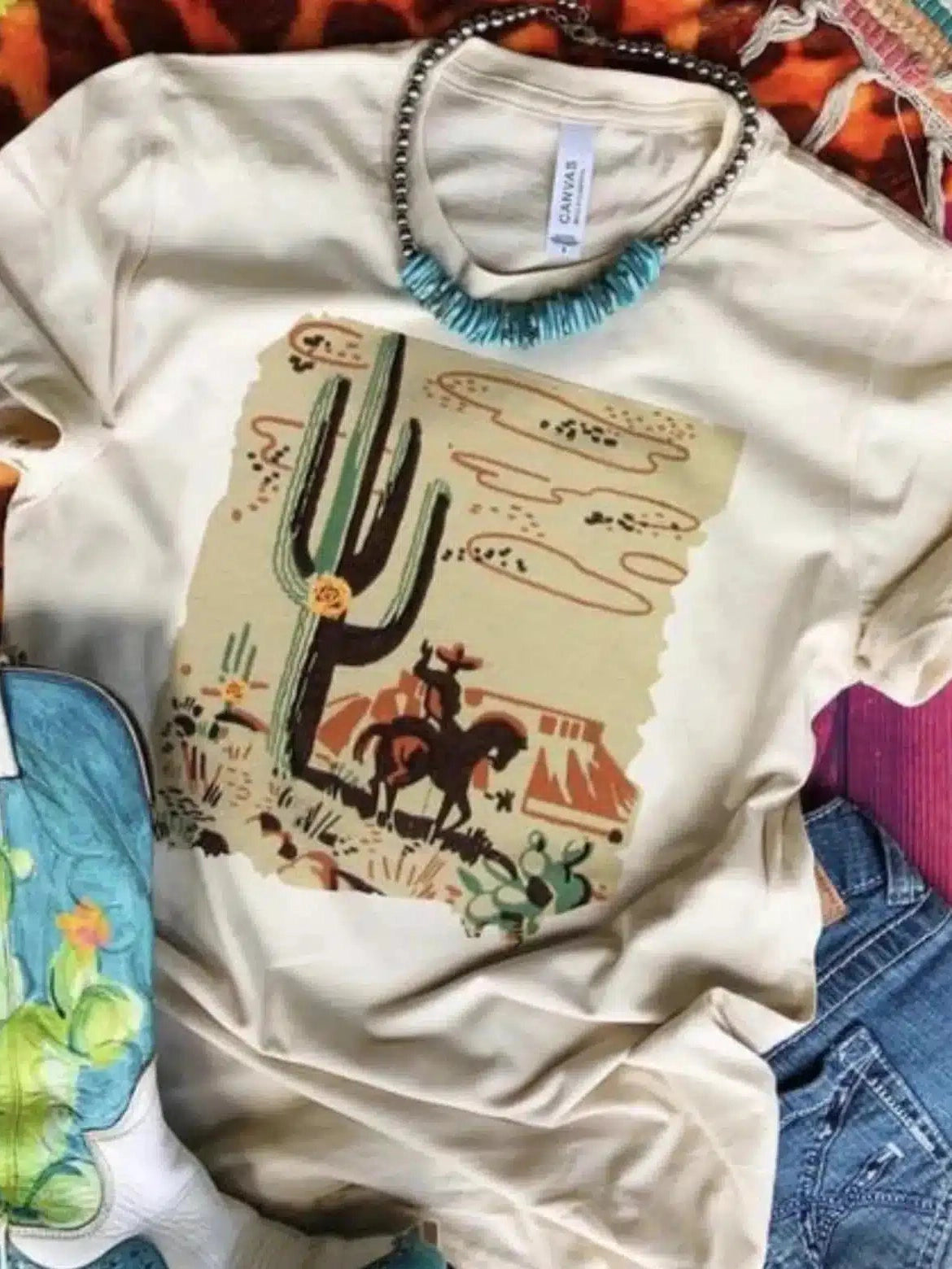 Desert Cowboy Drawing T shirt