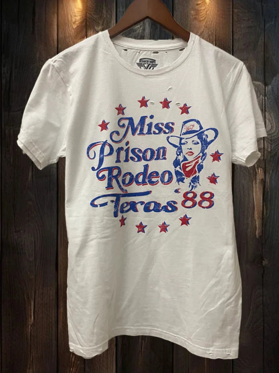 Miss Prison Rodeo Texas 1988 Distressed T shirt