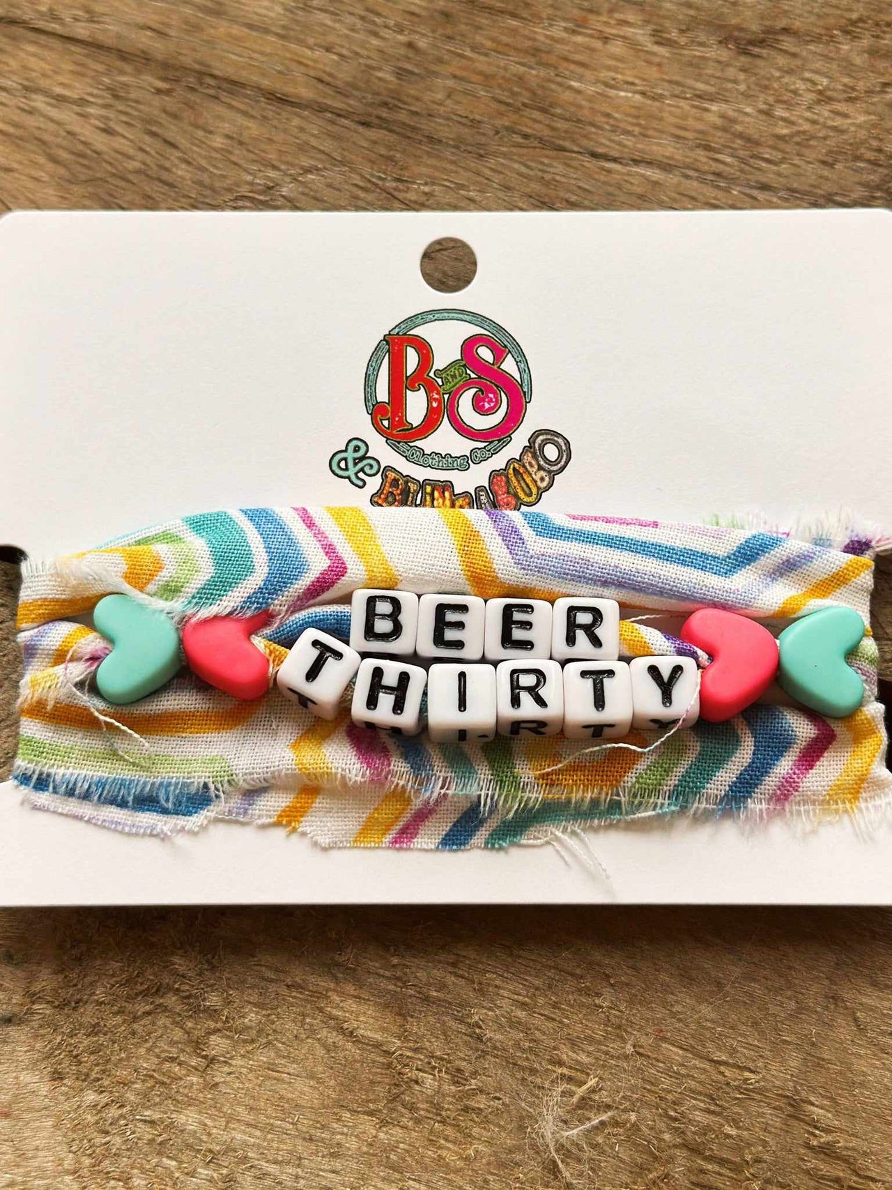 Beer Thirty Beaded Wrap Bracelet