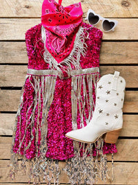 Thumbnail for Handle On You Sequin Dress - Berry Pink
