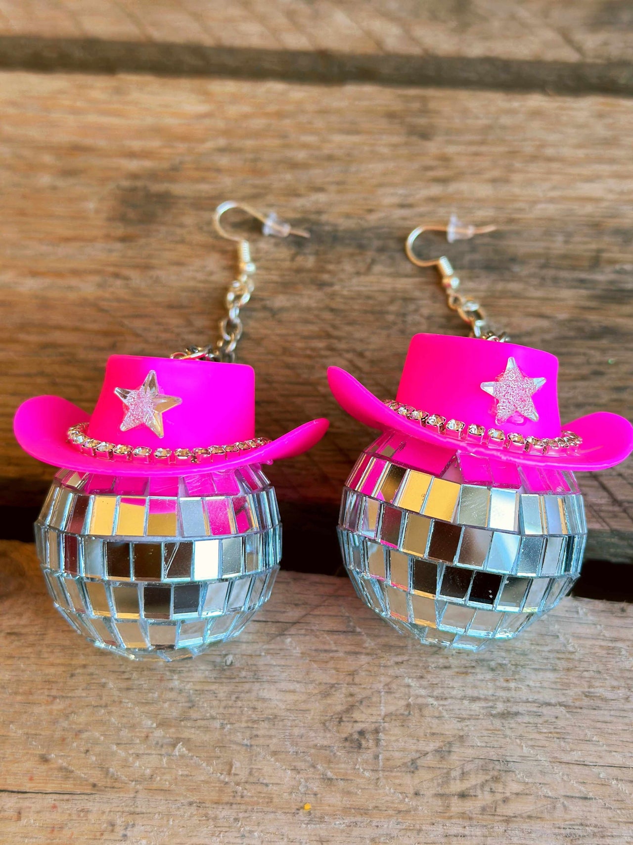 Disco Cowgirl Earrings - Pink