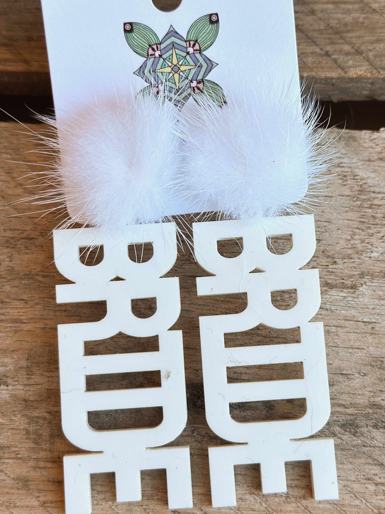 Here Comes The Bride Earrings - White With White Pom