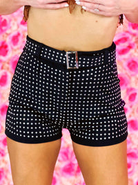 Thumbnail for Black shorts with silver studs