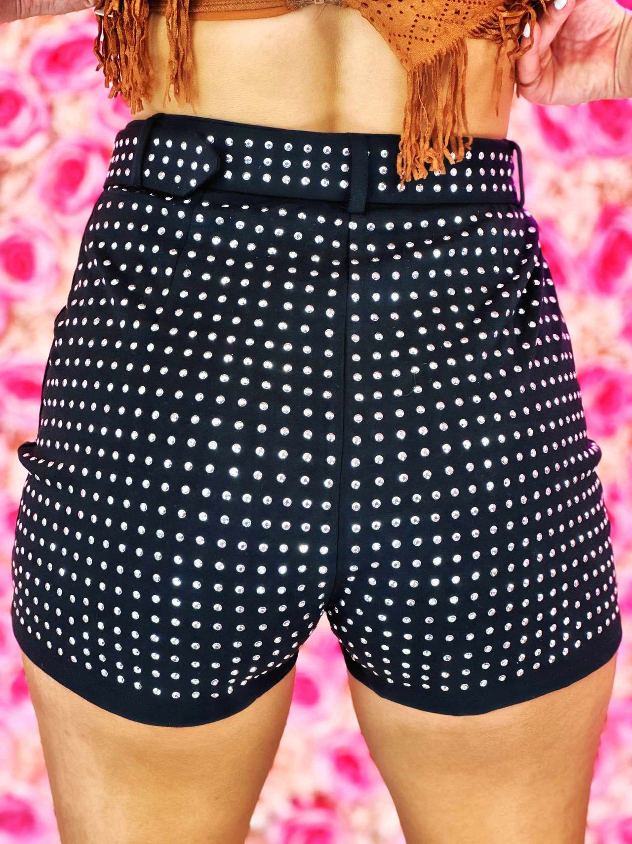Glammed Up Cowgirl Shorts - Black