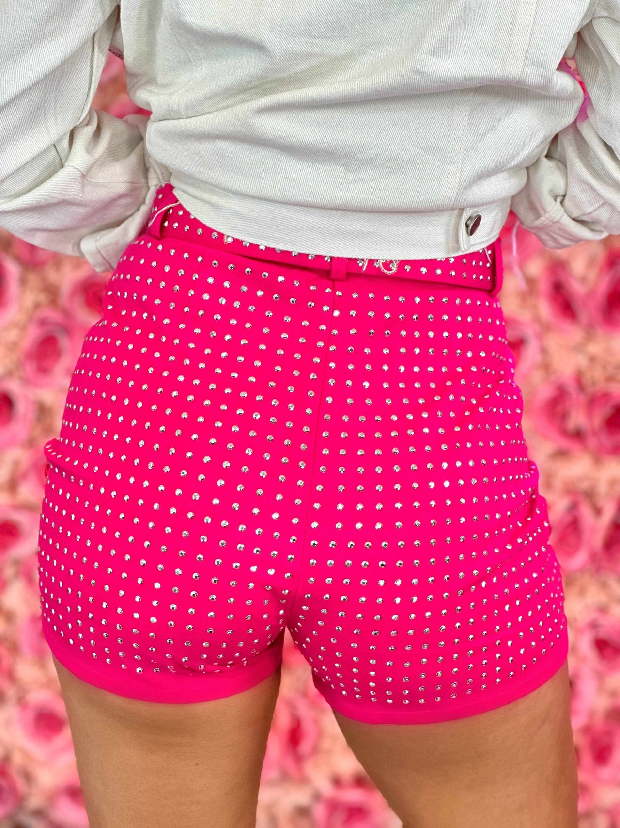 Glammed Up Cowgirl Shorts - Hot Pink