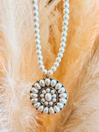 Thumbnail for Pearl concho necklace