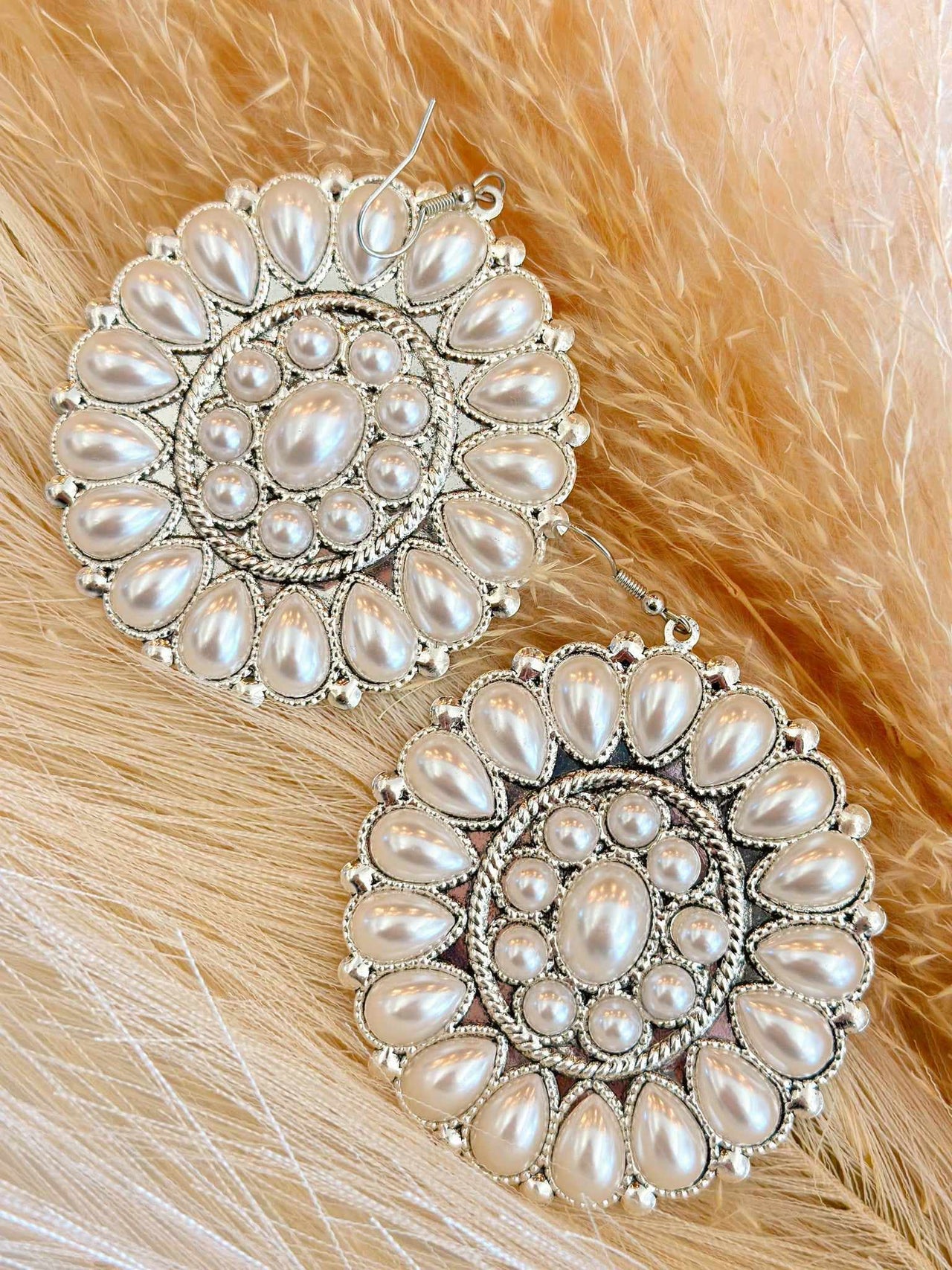 Pearl concho earrings