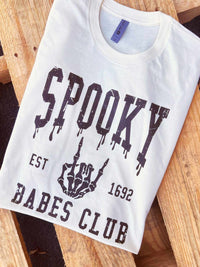 Thumbnail for Spooky Babes Club T shirt - White