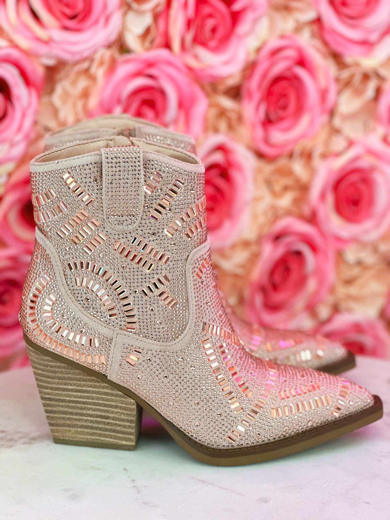 Morgan Maze Sparkle Bootie by Very G - Rose Gold