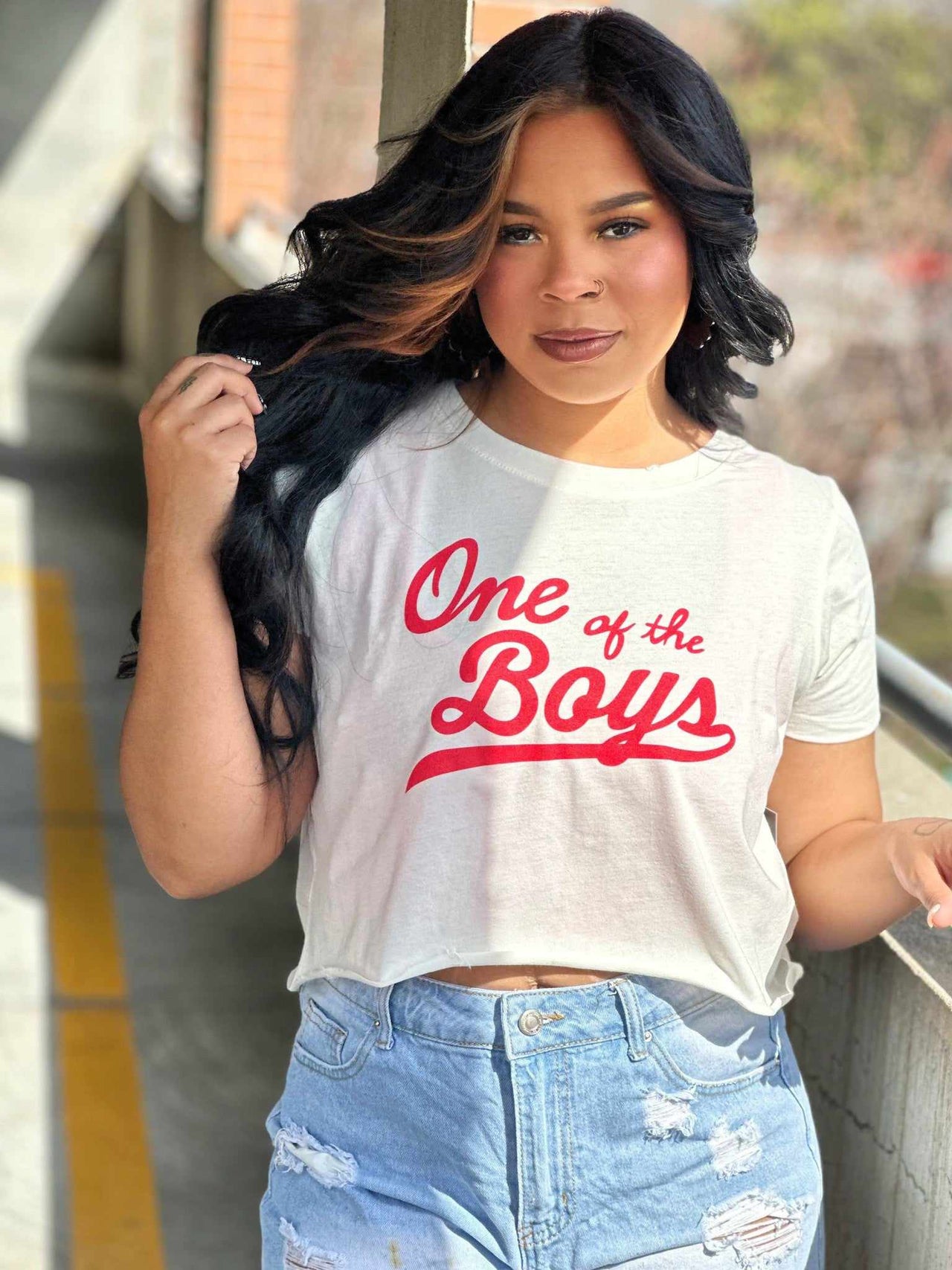 One Of The Boys Crop T shirt