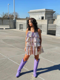 Thumbnail for Lavender Wild Side Ruffle Dress