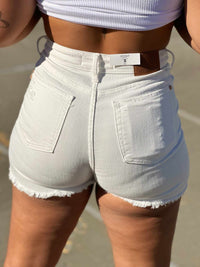 Thumbnail for Judy Blue Rigid Distressed Shorts - White