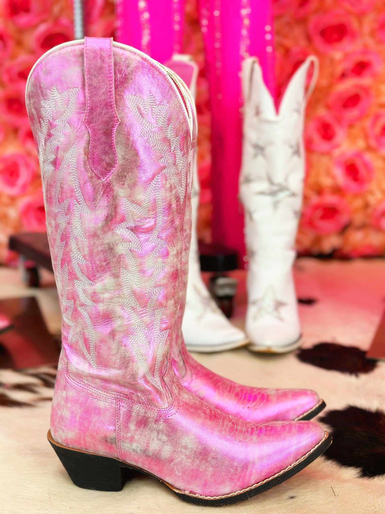 OOPS BOOTS - Tania Cowgirl Boot - Dusty Rose Metallic