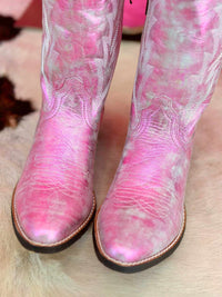 Thumbnail for OOPS BOOTS - Tania Cowgirl Wide Boot - Dusty Rose Metallic
