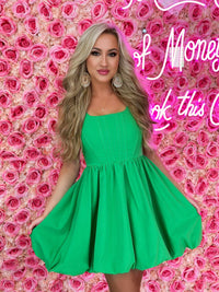 Thumbnail for Green sundress with bubble skirt.