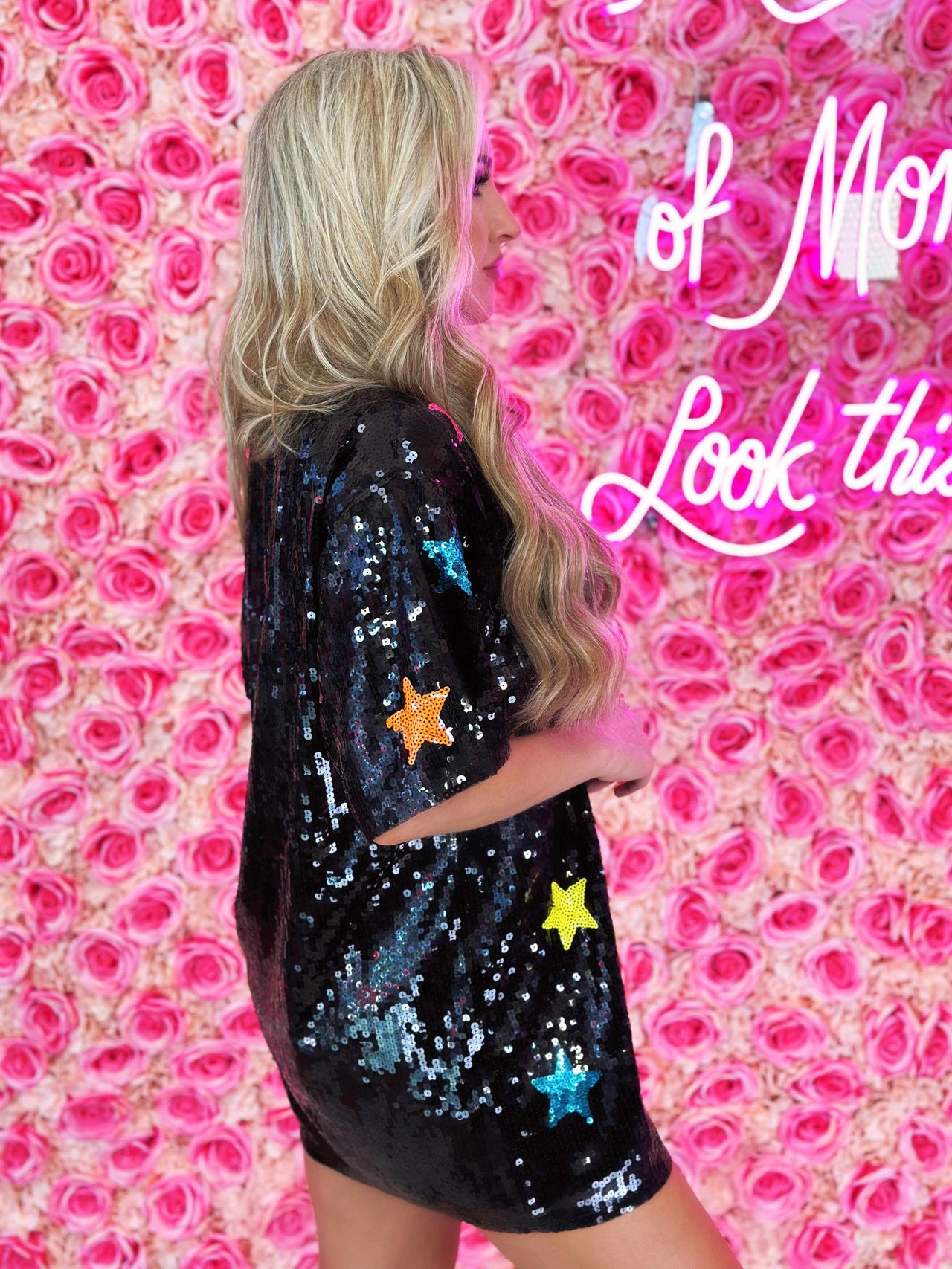 Take It All Back Star and Sequin Tunic