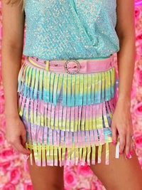 Thumbnail for Pastel fringe skirt