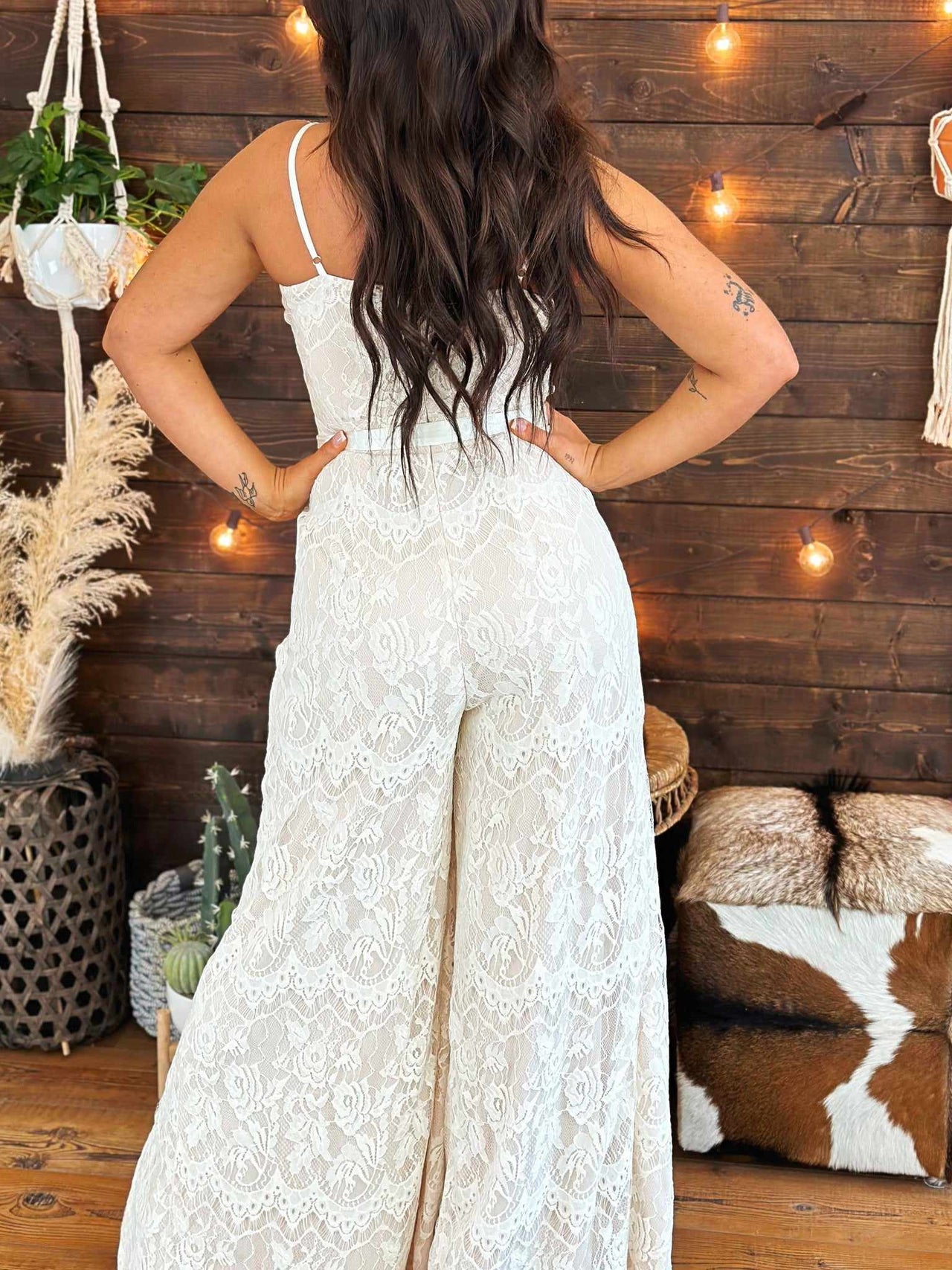 White lace wedding jumpsuit,