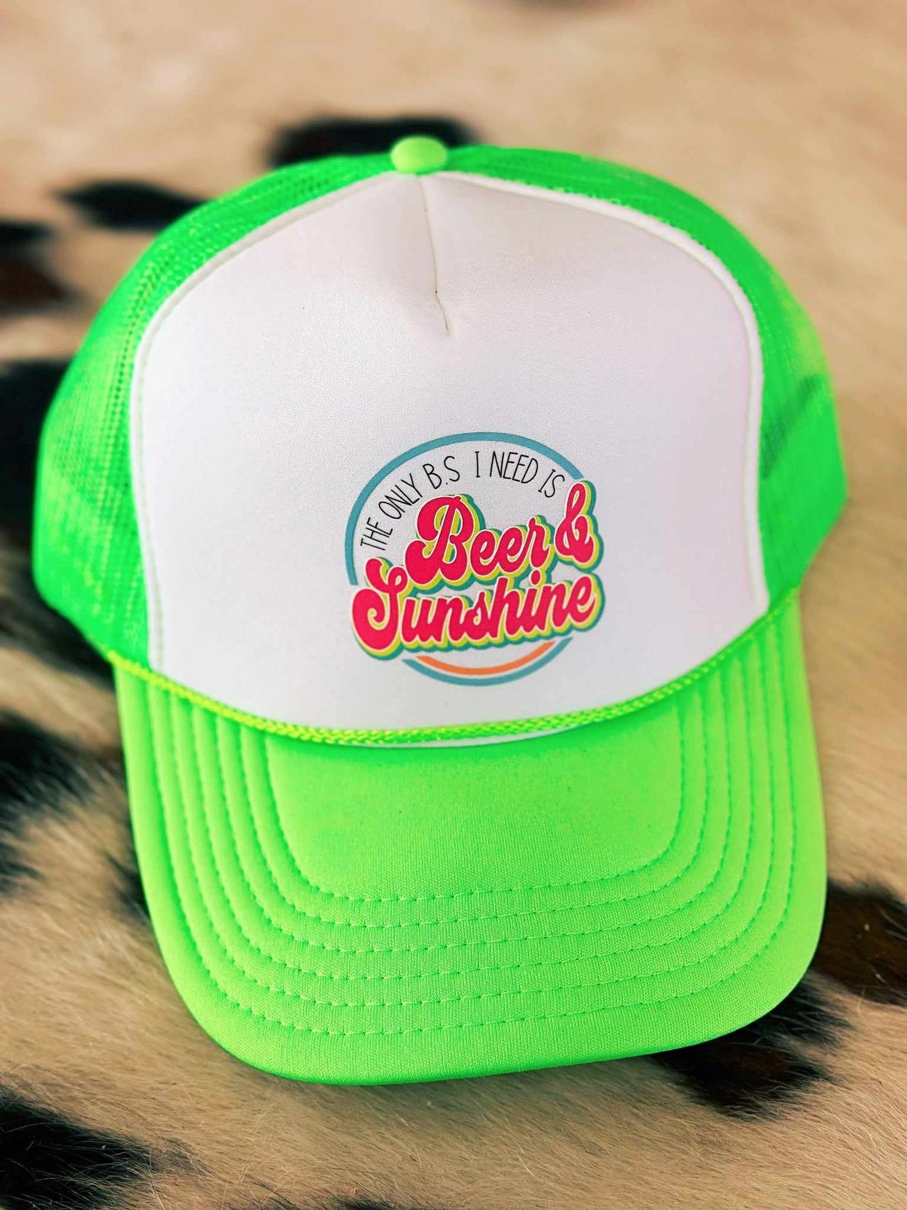 Only BS I Need Trucker Hat - Neon Green