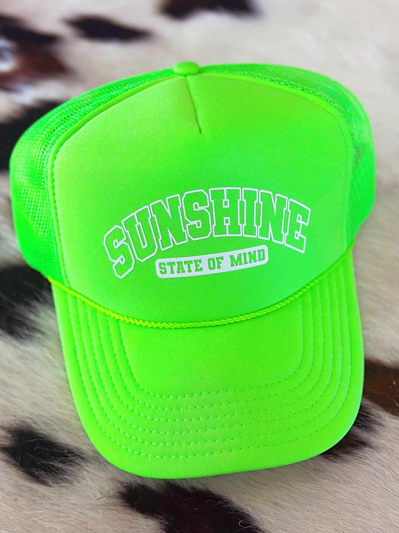 Sunshine State Of Mind Trucker Hat - Neon Green