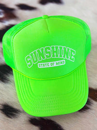 Thumbnail for Sunshine State Of Mind Trucker Hat - Neon Green