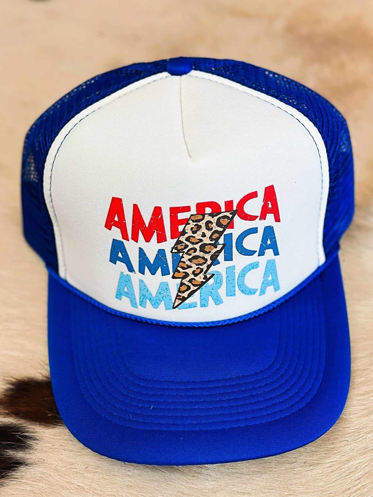America Bolt Blue Trucker Hat