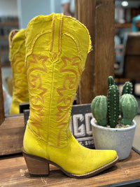 Thumbnail for Texas Tornado Denim Boot by Dingo - Yellow