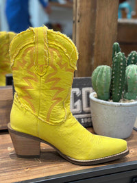 Thumbnail for Yall Need Dolly Denim Bootie by Dan Post - Yellow