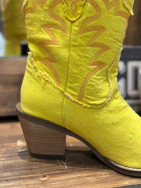 Thumbnail for Yall Need Dolly Denim Bootie by Dan Post - Yellow