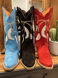 Thumbnail for Western boots with feather embroidery