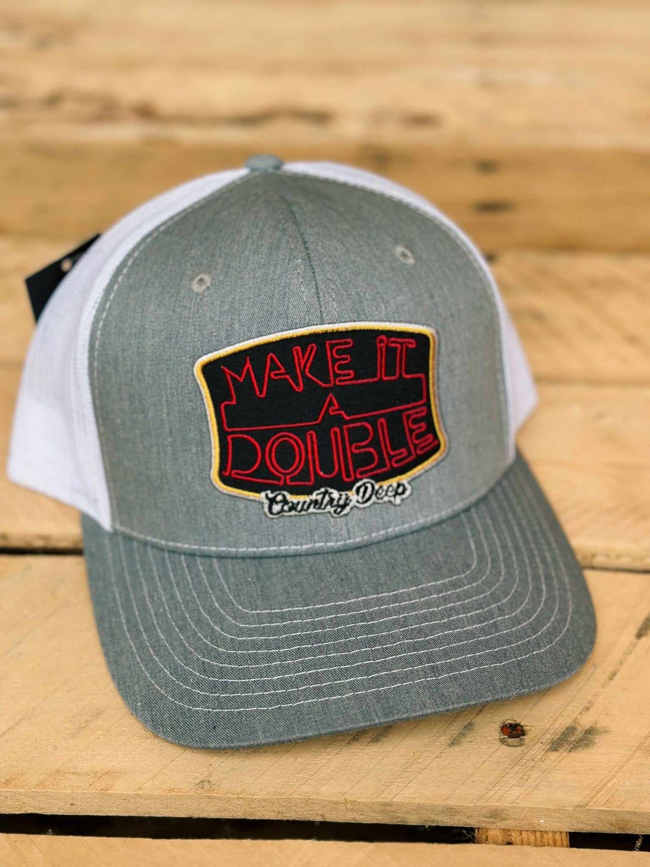 Make It A Double Hat - Grey and White